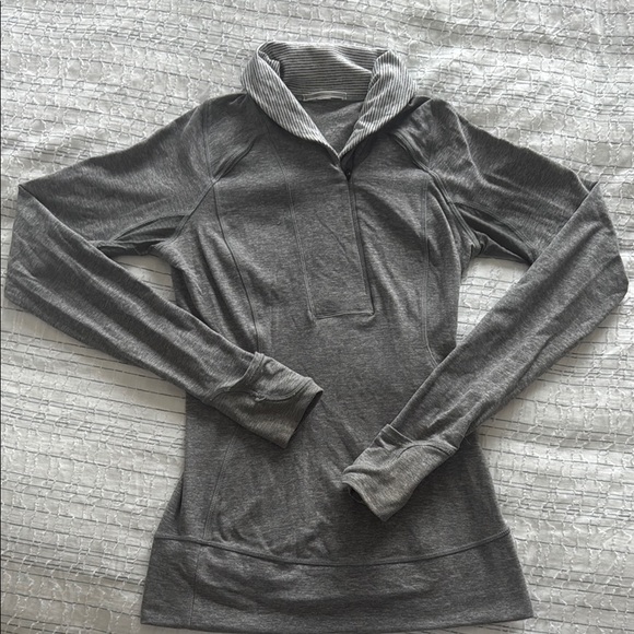 Lululemon Gray Long-Sleeve Quarter-Zip Pullover - Picture 1 of 6